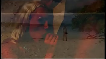 Jemstone sits on the beach getting a facial after riding a hard dick