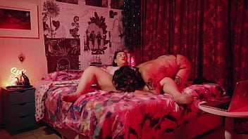 Two big ass girls and one guy make a live sex show in front of a webcam