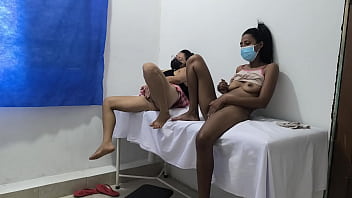 Special video horny mexican lesbians touch each other's buttocks and tits in a doctor's office