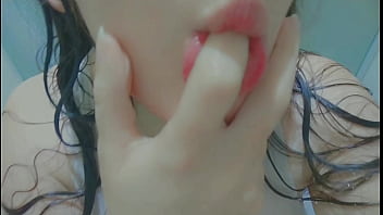Girl wearing a white tshirt and masturbation at shower Girl wearing a white tshirt and masturbation at shower