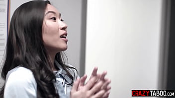 Sexy asian babe used by her boss and horny babes enjoyed hot pussy licking