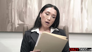 Sexy asian babe used by her boss and horny babes enjoyed hot pussy licking