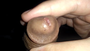 Hot latino glans massaging