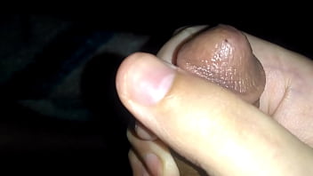 Hot latino glans massaging