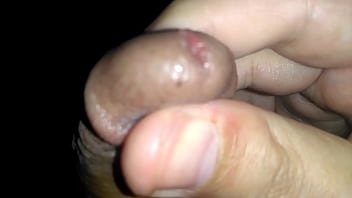 Hot latino glans massaging