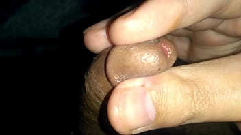 Hot latino glans massaging