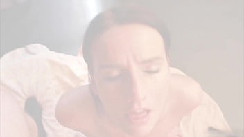 Annoyed teen covered in cum