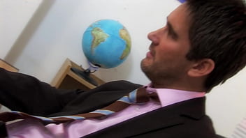 Hot blonde negotiates salary rise on the boss's desk