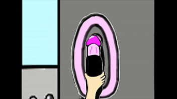 Black haired hottie sticks prosthetic in ass