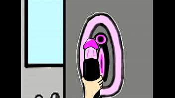 Black haired hottie sticks prosthetic in ass