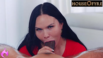 Houseofyre big titty goth girl works a giant black cock