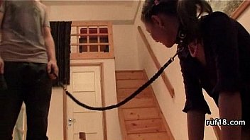 Teen tries bondage sex