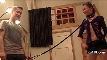 Teen tries bondage sex