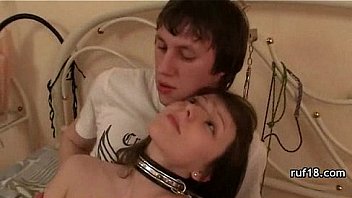 Teen lucy in bondage is teased by horny guy