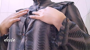 Pinay chubby big tits office break time playing her big natural tits