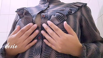 Pinay chubby big tits office break time playing her big natural tits