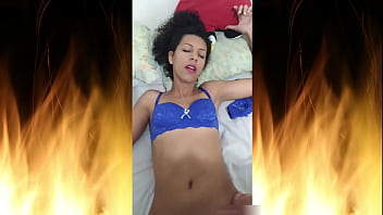 Beautiful brunette in blue lingerie