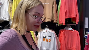 Getting a blowjob in the changing booth