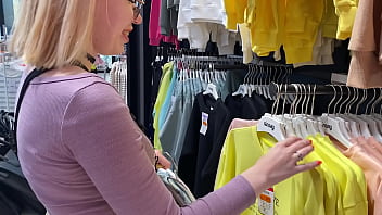 Getting a blowjob in the changing booth