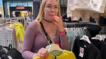 Getting a blowjob in the changing booth