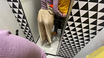 Getting a blowjob in the changing booth