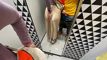 Getting a blowjob in the changing booth
