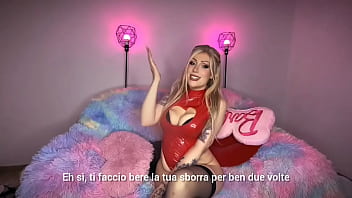 Doppio cei e umiliazione pisellino ita italiana italiano femdom sph joi mistress dea ti umilia bionda culona culo grosso domina