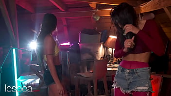 Wet from the rain these best friends get turned on lesbea