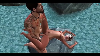 Hermosa chica penetrada en la playa