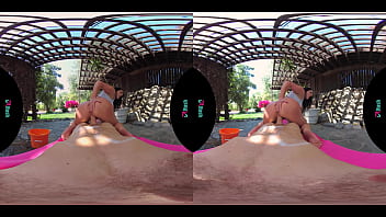 Beautiful big titty bombshell washes your car then lets you fuck her in the butt in vr