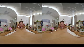 Slutty brunette girl gives massage and gets her pussy pounded happy ending 360 vr porn