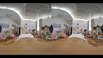 Slutty brunette girl gives massage and gets her pussy pounded happy ending 360 vr porn