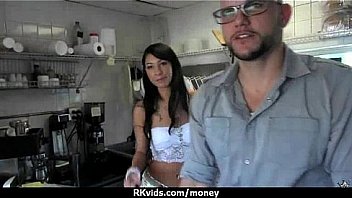 Stunning euro teen gets talked in to giving a blowjob for cash 27