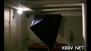 Striking girlie in front of the camera just for fun