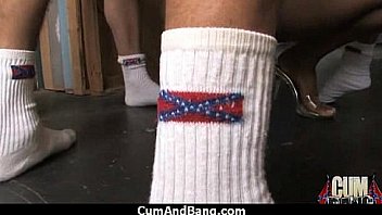 Big booty ebony gangbanged by white dudes 27