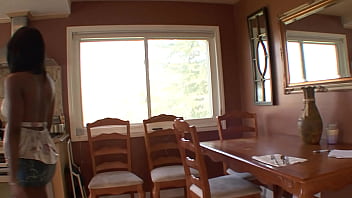 This natural boobed diva has pierced nipples that bounce when she rides this old man's