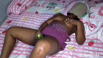 Fucking my horny pot with cucumber