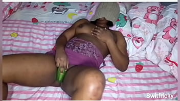 Fucking my horny pot with cucumber