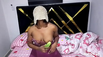 Fucking my horny pot with cucumber