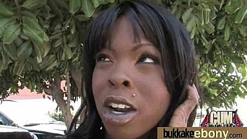 Gorgeous ebony lady sucks white dicks and gangbang fucking 5