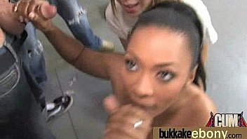First time ebony with a group of white dicks 3