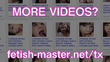 Japanese asian tongue spit fetish