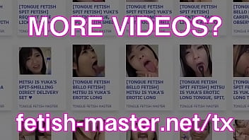 Japanese asian tongue spit fetish