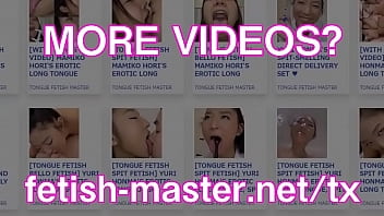 Japanese asian tongue spit fetish
