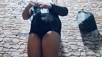 Rubbing my dildo with my pussy and feet in sexy lingerie