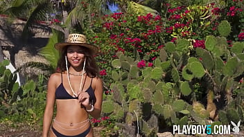 Teen model from mexico exposes her flawless petite body on a beach