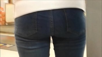 Teen ass in tight jeans hidden cam