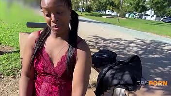 The ebony goddess paris finishes with pussy drilled by a cock