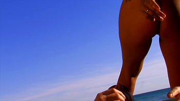 Real public sex on the beach hot doggystyle and blowjob