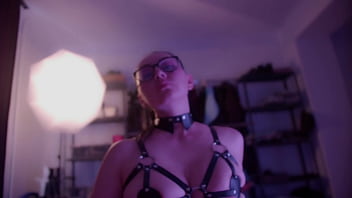 Dissolute slattern pegging her paramour's